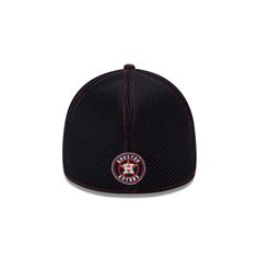 The Houston Astros NEO 39THIRTY Stretch Fit Cap features an embroidered Astros logo at the front panels with an alternate logo at the rear and the team name at the visor. Collegiate Fitted Baseball Cap With Logo Patch, Collegiate Fitted Hat With Curved Visor For Baseball Season, College Fitted Hat With Embroidered Logo And Curved Brim, Curved Brim College Fitted Hat With Embroidered Logo, Curved Brim Fitted Hat With Embroidered Logo For College, Trucker Hat With Logo Patch For Sports Events, Sporty Fitted Hat With Curved Brim For College, Collegiate Hats With Logo Patch For Game Day, Team-colored Six-panel Fitted Hat For Baseball Season