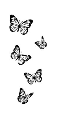 three butterflies flying in the air with one on its back and another on its side