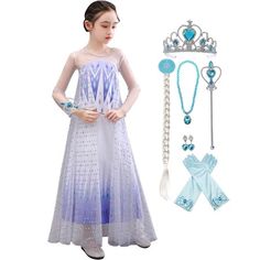 More kind Girls Dress Up style welcome to choose in Kawell Shop: http://www.walmart.com/c/brand/kawell costume Similar item to consider: Best Seller $15.99 Elsa Dress Best Seller $14.99 Anna Dress Best Seller $18.99 Belle Dress Rich Accessories: Clearance$17.99 Princess Cloak  $25.99 Princess Long Cloak  $12.99 Princess Wig  $13.99 Crowns, Necklaces, Wands, Gloves and Earrings Some of Family Costume:  $27.99 Mario Costume  $40.99 Santa Costume Size: 6 - 8 Years.  Color: Off-White. Mario Costume, Pretend Play Costumes, Santa Costume, Anna Dress, Elsa Dress, Frozen Costume, Princess Dress Up, Belle Dress, Girls Dress Up