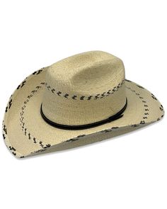 Atwood Pinto Palm Cowboy Hat Adjustable Country Straw Hat With Flat Bill, Adjustable Flat Bill Straw Hat In Country Style, Adjustable Rodeo Cap, Adjustable Flat Bill Country Straw Hat, Adjustable Summer Hat With Sweatband, Summer Hats With Sweatband, Summer Hats With Sweatband One Size Fits Most, Adjustable Hats With Sweatband For Outdoor, Casual Hat With Sweatband, One Size Fits Most