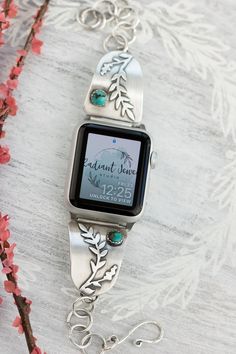 Sterling Silver and Turquoise Apple Watch Band Custom Apple | Etsy Turquoise Watch Band, Custom Apple Watch Bands, Be Extraordinary, Band Fits, Apple Watch Accessories, Southwestern Jewelry, I Phone, Jewelry Boho, Custom Watch