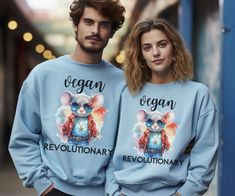 Funny Vegan Sweatshirt, Cool Vegan Shirt, Giftidea for Vegans, Vegan Lifestyle Gift, Gildan 18000 Crewneck Sweatshirt Unisex, Vegan Activism The mouse motif is cool and funny. A nice gift idea for Christmas, birthdays, St. Nicholas or Valentine's Day or any other occasion. Treat yourself to this shirt or make another vegan happy with it. This unisex crew neck sweatshirt is ideal for any situation and offers pure comfort. It is made of polyester and cotton. The collar is ribbed knit so it retains Vegan Activism, Vegan Humor, Saint Nicolas, Vegan Shirt, St Nicholas, Favorite Sweater, Vegan Lifestyle, Love Messages, Unisex Sweatshirt