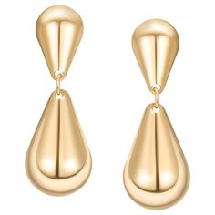 PRICES MAY VARY. 【Must Have Earring】Timeless classic drop dangle earrings , this 14K gold plated statement earring are the trendy vibe, suit for ladies to women. 【 Perfect for Any Occasion】14K gold plated teardrop earrings are never goes out of style. Perfect gifts for Birthdays, Anniversaries, Valentine's Day, Christmas, Mothers Day, Graduation, Engagement, Wedding, etc. Packed in a delicate gift box 【Size Info】:2 inches(5.2cm) high, 0.74 inches(1.9cm)wide; The lightweight statement geometric d Plain Earrings, Suit For Ladies, Gold Teardrop Earrings, Earrings Ideas, Statement Earring, Jojo Siwa, Drop Dangle Earrings, Engagement Wedding, Teardrop Earrings