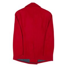 Item is in good used condition. >Size: M >Armpit To Armpit: 19" >Armpit To Cuff: 15" >Collar To Hem: 26" Red Long Sleeve Blazer For Winter, Red Sport Coat With Long Sleeves For Streetwear, Red Long Sleeve Sport Coat For Streetwear, Classic Red Double-breasted Pea Coat, Red Lapel Collar Outerwear For Winter, Red Business Sport Coat, Red Double-breasted Wool Outerwear, Red Double-breasted Outerwear For Winter, Red Double-breasted Winter Outerwear