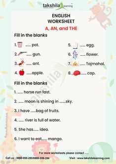 an english worksheet with pictures and words