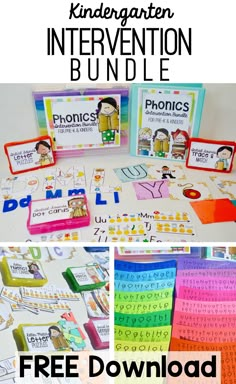 the free printable phonics bundle for kids with text overlaying it