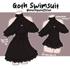 (Pre-Sample Pre-Order) Goth Swimsuit (SWIMSUIT ONLY) – Mochipan Goth Swimsuit, Art Outfits, Clothing Design Sketches, Drawing Anime Clothes, Dress Design Sketches, Whimsical Fashion, Fashion Design Drawings, Cute Swimsuits, Fashion Inspiration Design