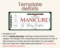 a christmas gift certificate for manicure