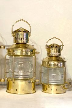 Nautical Table Lamps Nautical Lanterns, Lighthouse Lamp, Fresnel Lens, Nautical Table, Beach Cottage Decor, Small Business Saturday, Unlacquered Brass, Beach Cottage, Home Maintenance