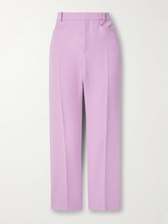 TOM FORD's pants are cut from wool and silk-blend twill in a pretty baby-pink shade the brand likens to the color of a 'Crocus Petal'. Designed with a high-rise waist, they have elongating pressed creases tracing the skinny legs. Wear yours with the matching shirt from our edit. Tom Ford Clothing, Pink Shade, Luxury Women Fashion, Top Designer Brands, Guilty Pleasures, Matching Shirts, Clothing For Women, Net A Porter, Fall Fashion