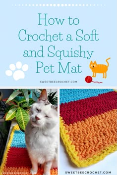 how to crochet a soft and squishy pet mat with pictures on it