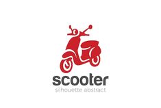 a scooter logo is shown on a white background