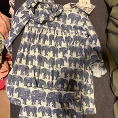 Kate Quinn Elephant Dress With Head Band And Bloomers. Nwt Blue Matching Set Dress For Spring, Fitted Blue Dress, Elephant Dress, 3 Piece Outfit, Kate Quinn, Head Band, Kids' Dresses, 3 Piece, Casual Dresses