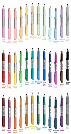 the different types of markers and pens