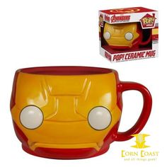 Iron Man Pop Ceramic Mug Funko - Corn Coast Comics Pottery Marvel, Unique Kitchen Items, Nerd Home, Marvel Mug, New Iron Man, Man Mug, Avengers Age Of Ultron, Marvel Toys, Avengers Age