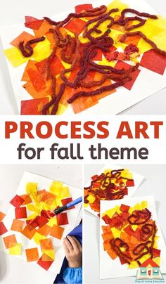 process art for fall theme with the title