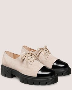 NOLITA LACE-UP OXFORD | Stuart Weitzman Elegant Lace-up Oxfords With Contrast Sole, Formal Pointed Toe Lace-up Shoes With Contrast Sole, Formal Lace-up Shoes With Pointed Toe And Contrast Sole, Office Cap Toe Oxfords With Textured Sole, Lace-up Oxfords With Contrast Sole For Work, Almond Toe Lace-up Shoes With Textured Sole, Elegant Lace-up Leather Shoes With Contrast Sole, Classic Pointed Toe Oxfords With Contrast Sole, Cap Toe Lace-up Shoes With Contrast Sole For Derby