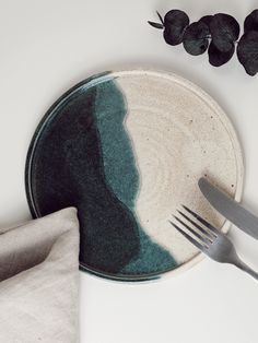 a plate with a fork and knife on it