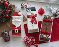 some christmas treats are laying out on the table