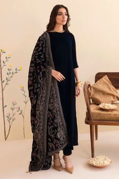 Shawls With Dresses, Indian Shawl For Women, Black Printed Suit Design, Black Velvet Suits Women Indian, Festive Formal Sets With Digital Print, Formal Festive Sets With Digital Print, Blue Formal Sets With Digital Print, Formal Sets With Digital Print For Eid, Formal Digital Print Sets For Eid