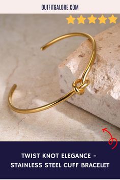 Dive into elegance with our Twist Knot Stainless Steel Cuff Bracelet. Ideal for adding a sophisticated twist to your collection. 🌸 Crafted for durability, this bracelet combines contemporary style with resilience. Click to explore and add it to your fashion repertoire! 🛍️ Elegant Adjustable Cuff Bracelet For Friendship, Brass Bangle Bracelet, Trendy Cuff Bangle For Friendship, Trendy Cuff Bangle Bracelet For Friendship, Trendy Friendship Bangle Cuff Bracelet, Trendy Adjustable Brass Bracelets, Trendy Cuff Bracelet For Friendship, Gold Bangle Cuff Bracelet For Friendship, Vintage Gold Bracelets For Friendship