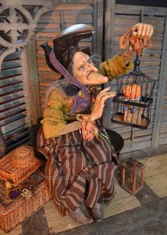 a painting of a man sitting in front of a store holding something up to his face