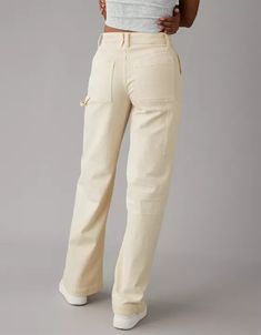 AE Dreamy Drape Woven Super High-Waisted Baggy Wide-Leg Pant Trendy Oversized Full-length Pants, Spring Workwear Full-length Cargo Jeans, Cotton Wide Leg Full-length Pants In Solid Color, Cotton Wide Leg Pants In Solid Color, Solid Color Cotton Wide Leg Pants, Full-length Cargo Jeans For Spring Workwear, Wide Leg Cotton Pants In Solid Color, Full Length Cargo Jeans For Workwear In Spring, Solid Color Wide Leg Streetwear Bottoms