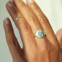 Grandfather Signet, Silver | Catbird Delicate Jewelry, Engraved Rings, Signet Ring, Jewelry Sets, Beautiful Jewelry, Pick Up, Ring Size, In Store, Band