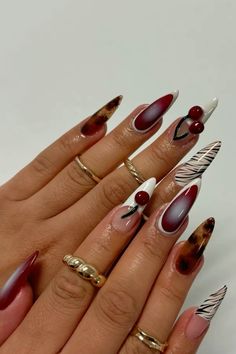 Moody Nail Designs, 222 Nails, Red And Leopard Print Nails, Strong Healthy Nails, Stronger Nails, Gel Nail Art Designs, Nail It, Daily Nail