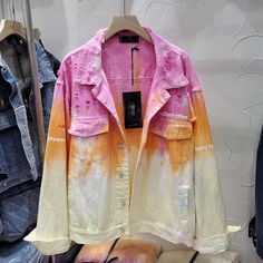 Women's Denim Jackets Archives - RippedJeans® Official Site Dyed Denim Jacket, Tie Dye Jacket, Tie Dye Jean Jacket, Tie Dye Denim Jacket, Indigo Denim Jacket, Denim Dye, Tie Dye Jackets, Neon Shirts, Diy Tie Dye Designs