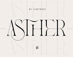 an old fashioned typeface with the word aster on it