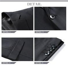 [Size Chart] [Material & Care] Polyester 70%, viscose 30% (inelastic); Dry clean only [Style & Design] High performance, stretch fabric expertly blended to maximize look, comfort and durability. Slim fit button closure suit combined classic suit culture with modern element. [Package] 1 * Blazer + 1 * Pants Stylish Mens Suits, Pieces Men, Sophisticated Outfits, Classic Suit, Custom Suit, Men's Suit, Black Suit, Business Suit, Instagram And Snapchat