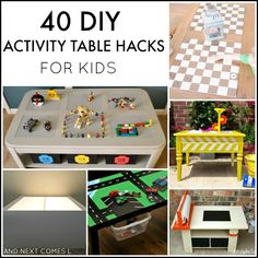 the top ten diy activity table hacks for kids to use in their playroom