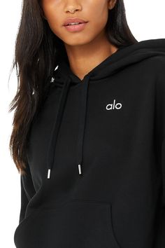 Street meets luxe, for practice & all your other plans. The Accolade Hoodie is a wear-right-now, love-forever superstar thanks to fresh, chrome Alo logo and tipped drawstrings that instantly elevate this classic, oversized look. Kangaroo pocket & bold logo hood For working out and wearing out Designed & uniquely fit to flatter every size Wear-tested by our in-house team for the perfect fit Accolade Hoodie in Black, Size: XS | Alo Yoga® Alo Yoga Athleisure Hoodie, Alo Yoga Sweatshirt With Drawstring Hood For Streetwear, Oversized Sporty Alo Yoga Hoodie, Alo Yoga Hoodie Sweatshirt, Alo Yoga Hoodie Sweatshirt With Double-lined Hood, The Accolade, Workout Tights, Bold Logo, Fitness Wear