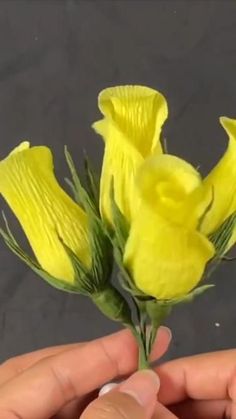 a person is holding a yellow flower in their hand and it looks like they are dying