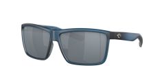 Experience the perfect balance between style and performance with Costa Rinconcito sunglasses. These shades feature a matte atlantic blue frame that adds a pop of color to your look. The rectangle shape, paired with polarized lenses, offers excellent clarity and glare reduction. The gray silver mirror lens color further enhances the visual experience, making these glasses ideal for all outdoor activities. Available with prescription lenses. Functional Blue Shield Sunglasses With Mirrored Lenses, Blue Shield Sunglasses With Gradient Lenses For Sports, Modern Blue Shield Sunglasses For Outdoor Activities, Functional Blue Sunglasses With Mirrored Lenses, Blue Functional Sunglasses With Uva Protection, Functional Blue Sunglasses With Uva Protection, Blue Sunglasses With Gradient Lenses For Sports, Blue Gradient Lenses Sports Sunglasses, Functional Blue Sunglasses For Outdoor