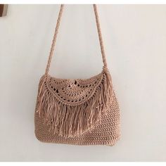 Bohemian Style Bag, Boho Shoulder Bag, Handbags Handmade, Crochet Summer Dresses, Crochet Mask, Fringe Crossbody Bag, Crochet Fringe, Fringe Purse, Bohemian Bags