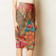 New With Tags Attached Size Xs Another Stunning, Showstopper Tribal Printed Midi Skirt From Anthropologie By Pankaj & Nidhi. We Love This Graphic Skirt For Its Dress-Up, Dress-Down-Ability: Wear It With An Easy Cropped Tee And Strappy Sandals, Or A Tailored, Tucked-In Blouse And Pumps. Calf Length Back Zip There Is Good Stretch To Its Fabric Materials: 96% Polyester, 4% Spandex Measurements: Waist: 28” Approx 28”L Multicolor Fitted Midi Pencil Skirt, Fitted Multicolor Midi Pencil Skirt, Elegant Fitted Multicolor Bottoms, Elegant Multicolor Fitted Bottoms, Elegant Multicolor Skirt For Workwear, Elegant Multicolor Skirt For Work, Elegant Multicolor Workwear Skirt, Elegant Multicolor Pencil Skirt, Elegant Multicolor Midi Skirt