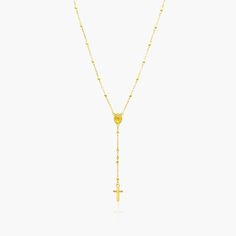 This beautiful rosary is crafted in 14K yellow gold and closes with lobster claw clasp. *Drop is 65MM. Gold Rosary Necklace, Beautiful Rosary, Gold Rosary, Rosary Necklace, Rosary, Lobster Claw, Precious Metals, Fine Jewelry, Yellow Gold