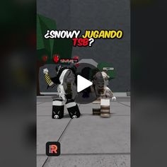 an animated video game showing two people on skateboards in front of a building with the words snowy uguando