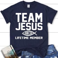 Team Jesus Lifetime Member Womens Christian T Shirt, Jesus Shirts, Blessed T Shirt, Bible T shirt, T shirt Women Welcome to our world where Christian T shirts are not just apparel, but also symbols of faith and love. Each shirt is created with passion and creativity, making it a great way to share and express your faith. With profound designs and spiritual messages, we offer you more than just a shirt, but an opportunity to renew and enrich your spiritual journey. Product Details: - Material: 10 Christian Tshirts Women, Christian T Shirts, John 3 16, John 3:16, Spiritual Messages, Christian T Shirt, Fits With Shorts, Christian Tees