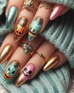 Crow Nails, Nails Art Halloween, Spooky Designs, Halloween Nail Designs, Halloween Nail, Festival Nails, French Tips, New Year's Nails, Halloween Nail Art