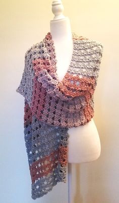 Crochet Shawl Wrap Scarf Handcrafted Pale Rose, Blue, Gray NEW Cotton, Poly blend Machine wash - cool - gentle tumble dry - low approximately 90" long x 20" wide can be worn a multitude of ways  Inventory #5947 Crochet Shawl Wrap, Anthropologie Inspired, Crochet Shawls And Wraps, Rose Blue, Wrap Scarf, Shawl Wrap, Gothic Jewelry, Crochet Shawl, Blue Gray