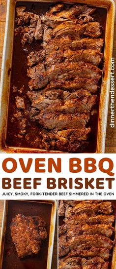 oven bbq beef brisket in a casserole dish