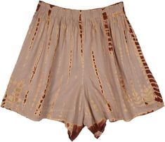 These soft and comfortable shorts are good for a multitude of aesthetics, from earth core to country to apt to wear to festivals.  The casual shorts have an elastic drawstring waist and feature a captivating brown and beige scale tie-dye effect, adding a unique touch to your outfit. #tlb #beachwrap #TieDye #bohemianfashion #FestivalWear Bohemian Brown Bottoms For Vacation, Brown Hippie Bottoms For Festival, Hippie Style Brown Bottoms For Festival, Hippie Style Brown Festival Bottoms, Bohemian Brown Bottoms For Summer, Brown Cotton Shorts For Summer, Casual Brown Bottoms For Festival, Brown Bohemian Shorts, Bohemian Brown Bottoms With Elastic Waistband