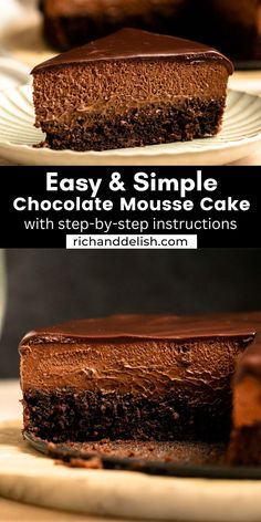 chocolate mousse cake with step by step instructions