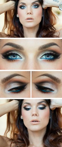 good eyes(; Shoppers Makeup, Carnaval Make-up, Eyeliner Tips, Linda Hallberg, Blue Eyeliner, Mascara Lashes, Brush Holder, Love Makeup