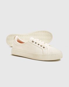 Meet our Eco Cotton Canvas Everyday Sneaker - the perfect blend of comfort and style, while also being environmentally responsible. Crafted with care, these sneakers are made using 100% organic cotton canvas that's not only breathable and soft but also ethically sourced and chemical-free. Our sneakers feature a classic design that's both timeless and versatile. With a non-slip rubber sole and memory foam cushioned insole, these shoes are guaranteed to provide all-day comfort and support.  | Quin Bob Shoes, Perfect Sneakers, Lace Crafts, All Star Shoes, Pink Olive, Everyday Shoes, Canvas Sneakers, White Shoes, Black Charcoal