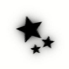 three black stars are shown in the air