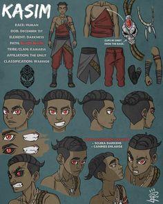 the character sheet for kasim